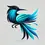 Thumbnail: Abstract blue bird art design