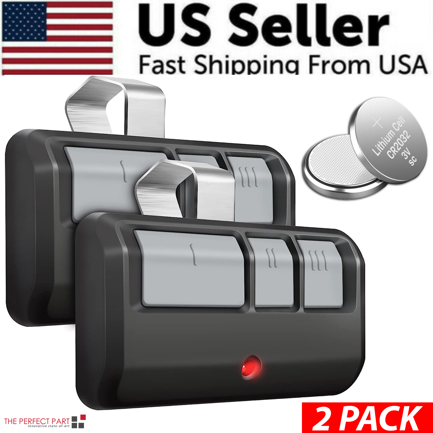 Replacement Garage Door Remotes for 893LM / 953EV-P2 – 2-Pack