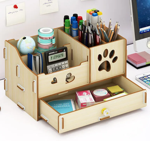 Wooden Desk Organizer for Home Office