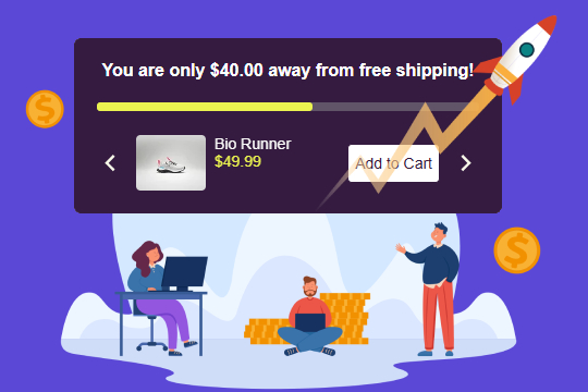 Free Shipping Progress Upsell banner