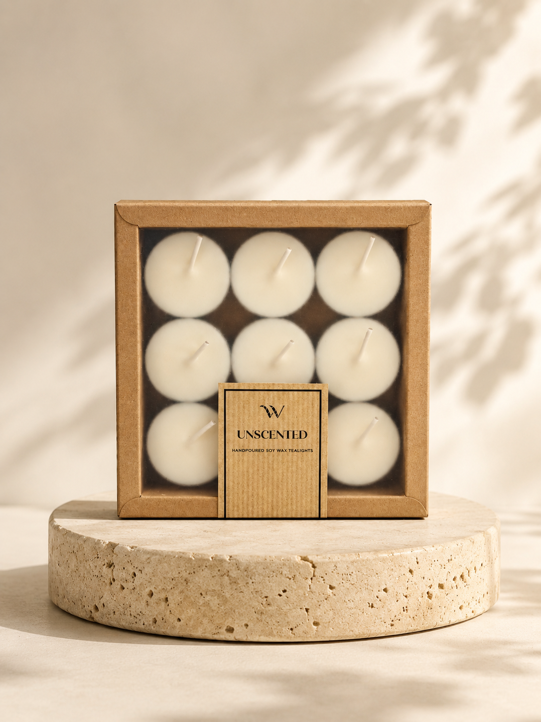 Natural soy wax tealights - unscented - Wildflower Botanicals UK