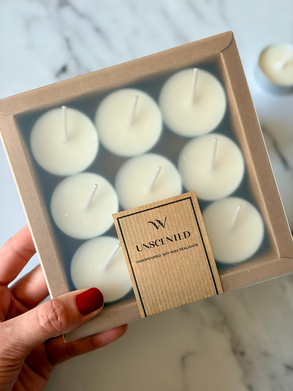 Thumbnail: Natural soy wax tealights - unscented - Wildflower Botanicals UK