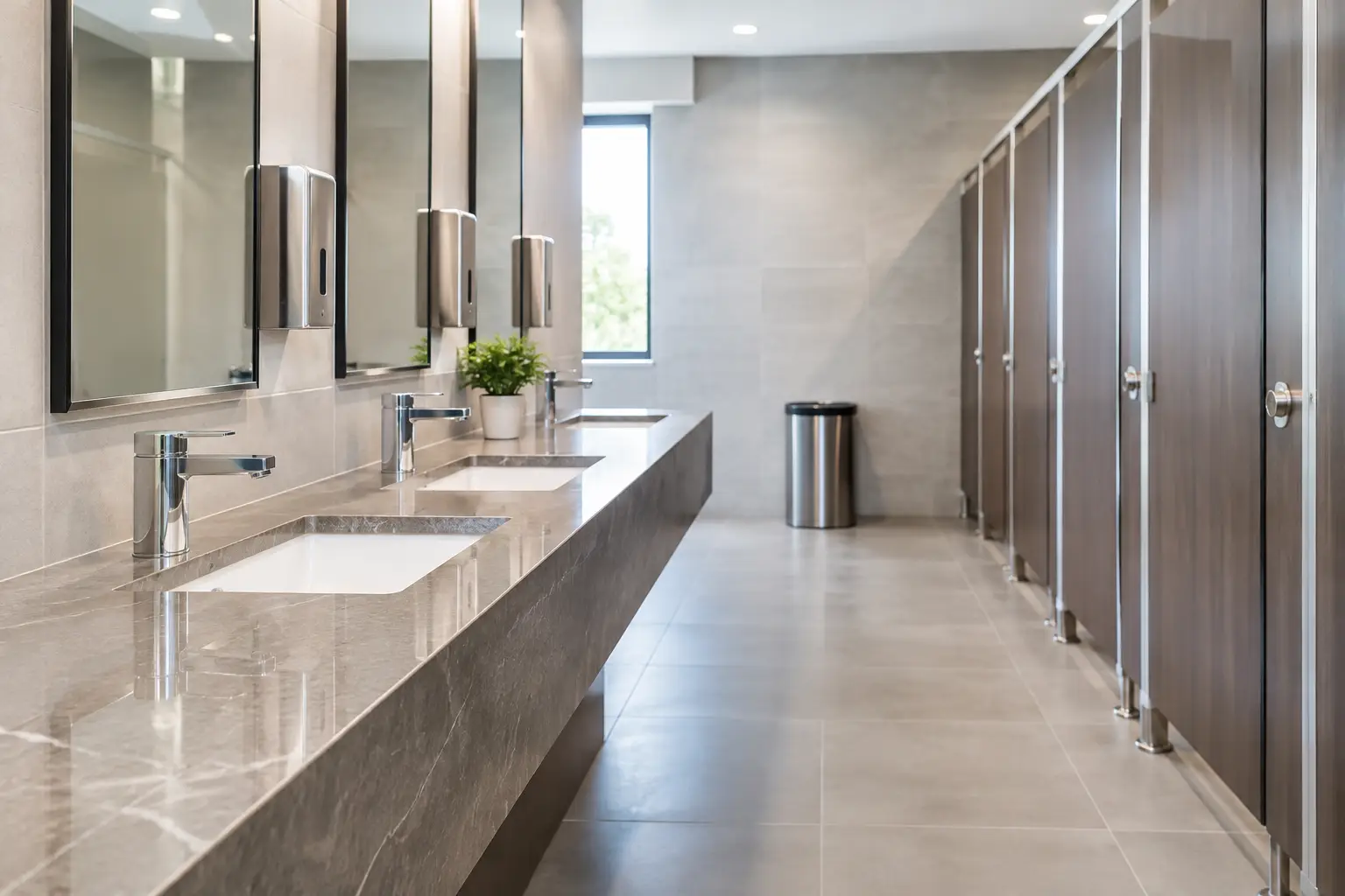 Mejores materiales para baños públicos duraderos