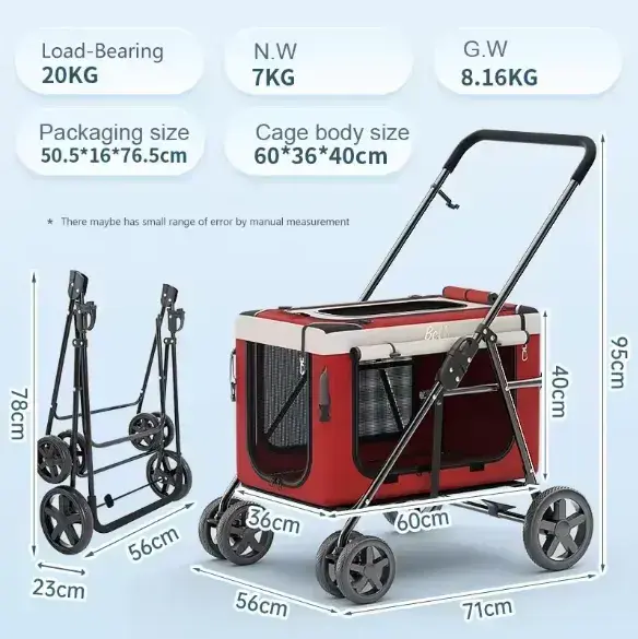 Thumbnail: Stroller with removable pet carrier Bello BL09
