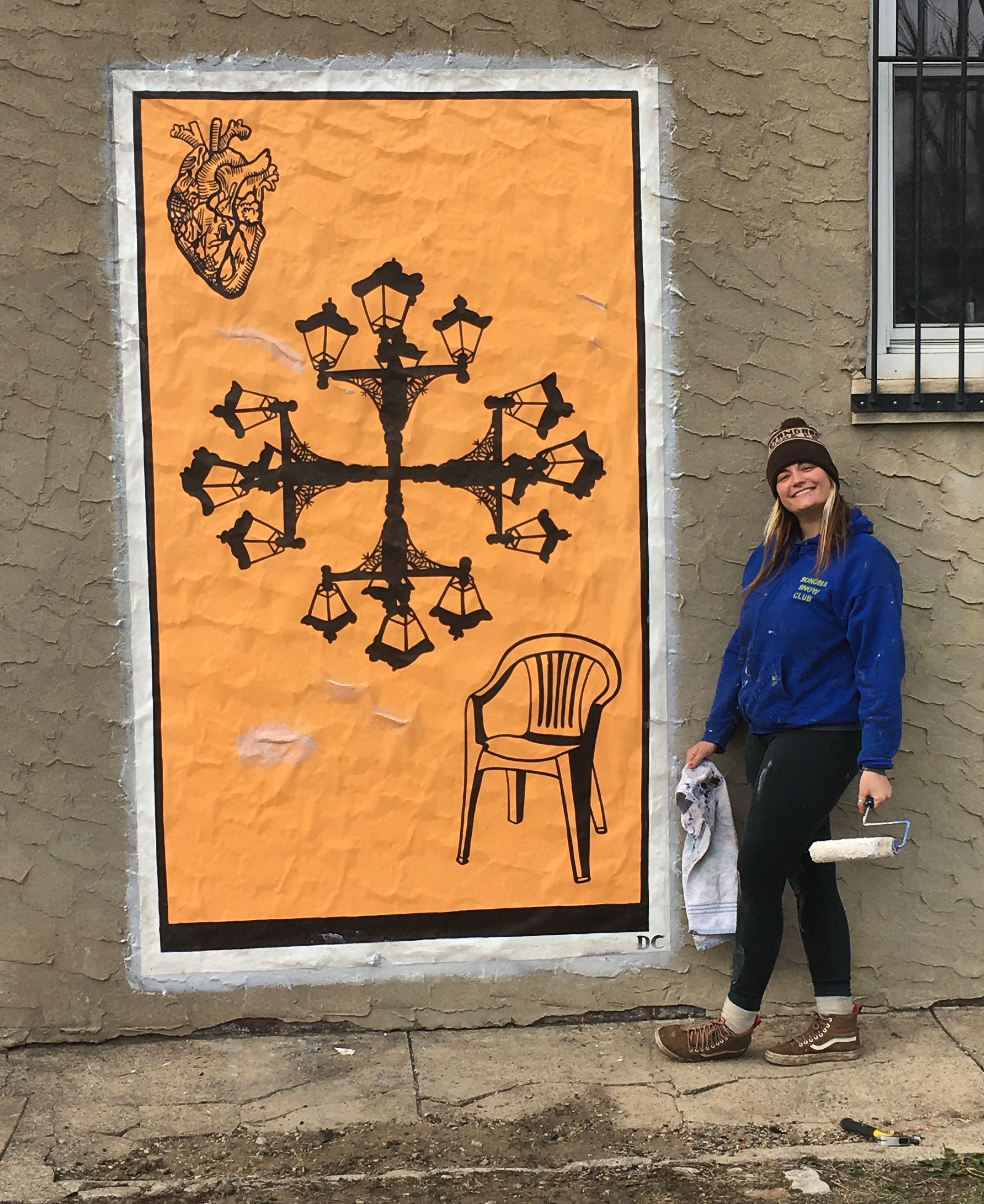 Orange Lantern Card Mural