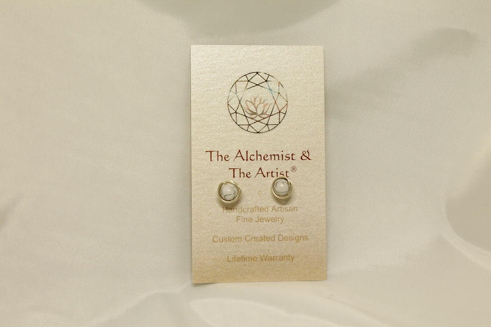 Thumbnail: 6mm Healing crystal Wire Wrapped Studs
