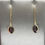 Thumbnail: Solid 14k Yellow Gold Garnet Threader Earrings
