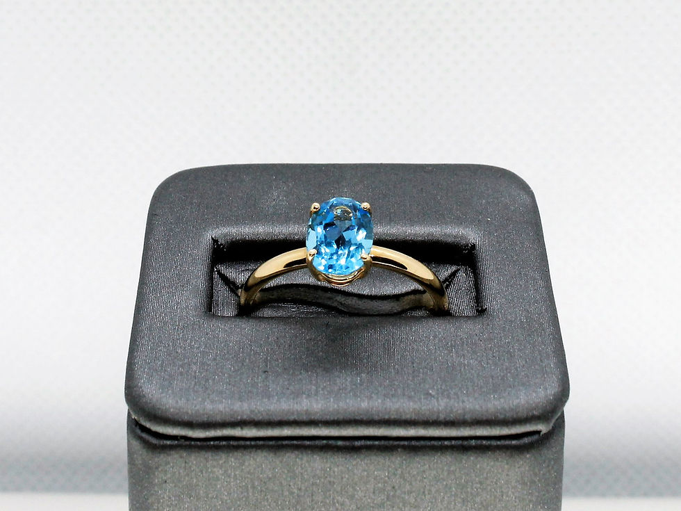 Thumbnail: Solid 14k Yellow Gold London Blue Topaz Set