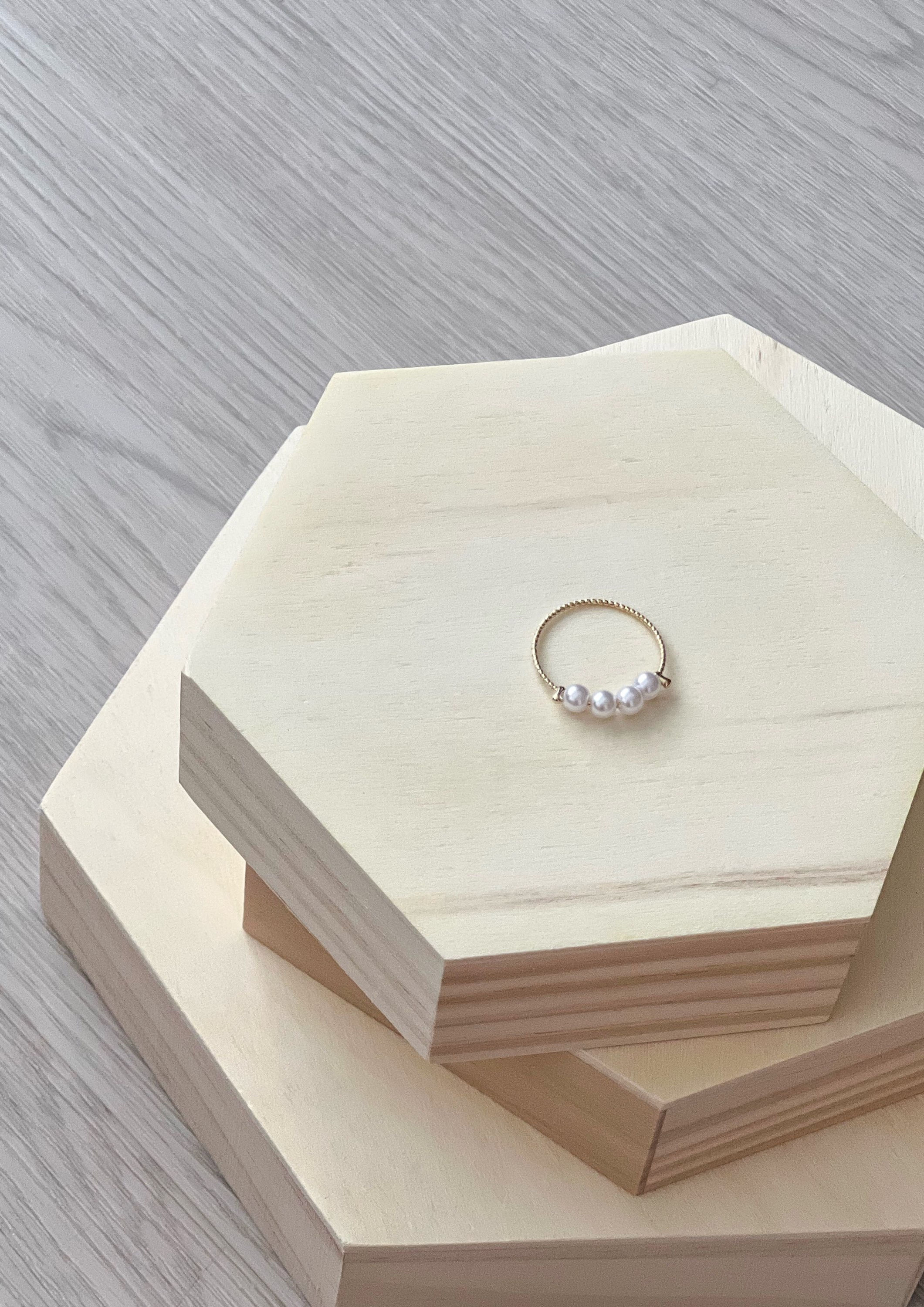 Dainty pearl ring