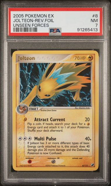 PSA 7 2005 POKEMON EX UNSEEN FORCES 8 JOLTEON-REVERSE FOIL