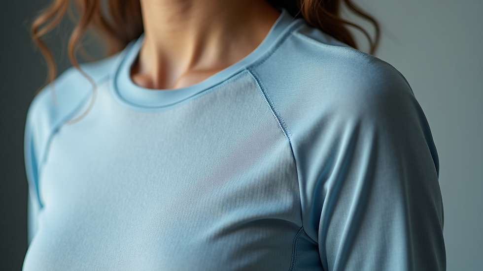 Close-up of breathable fabric texture on a sports shirt