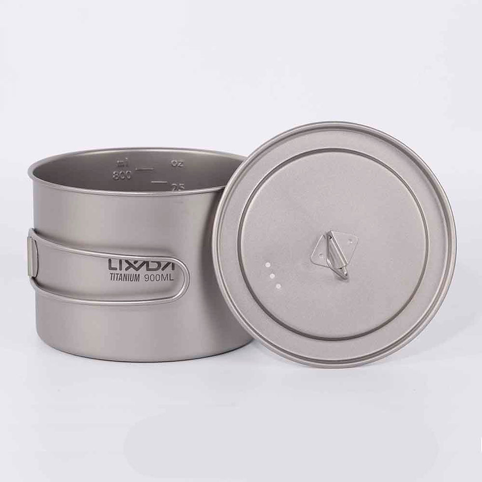 Miniatura: Lixada Titanium Taza Pot Ultraligera Portátil Taza Colgante con Tapa y Plegable