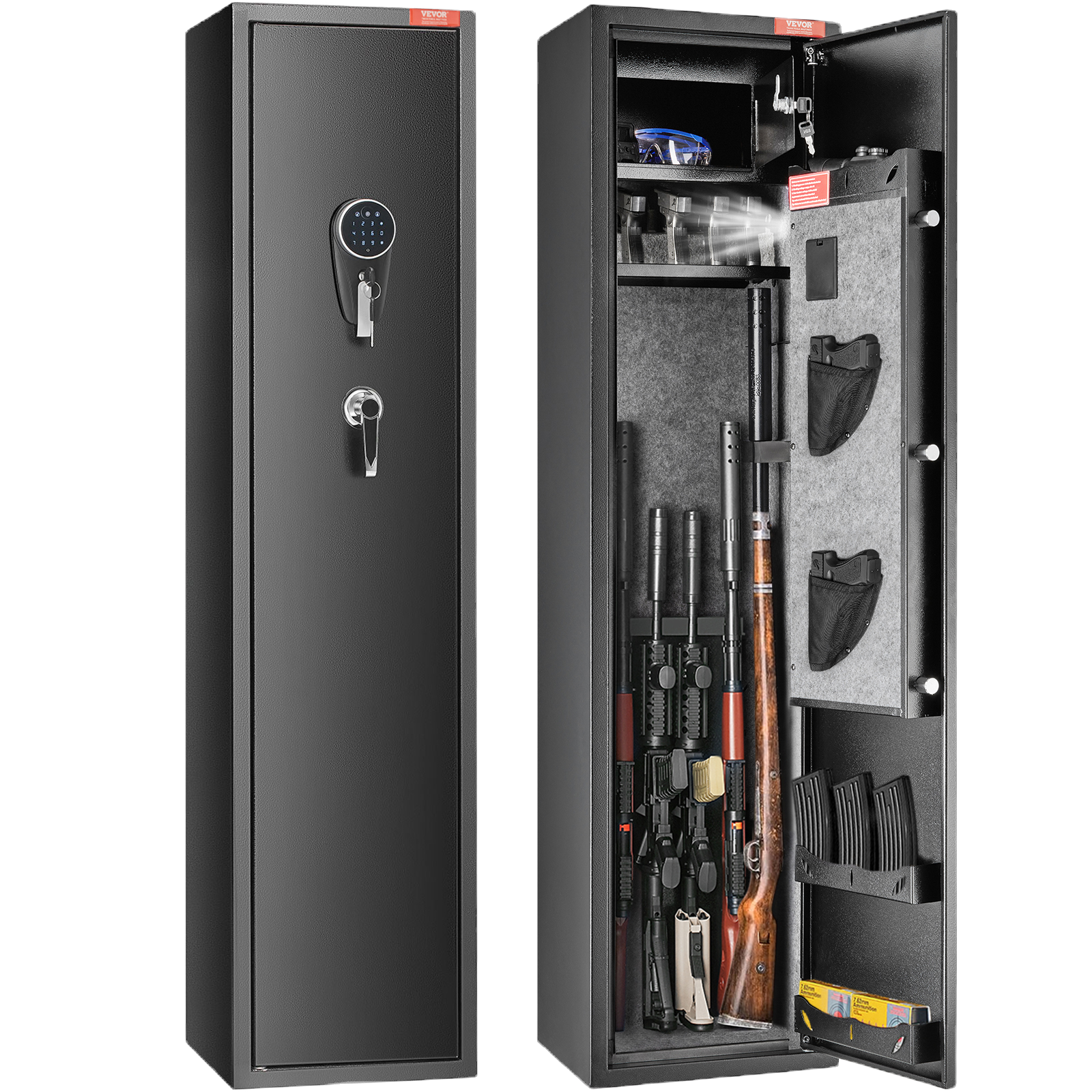 Caja fuerte para armas SucceBuy de 3 a 8 rifles con teclado digital y cerradura. Gabinete de almacenamiento de armas con R