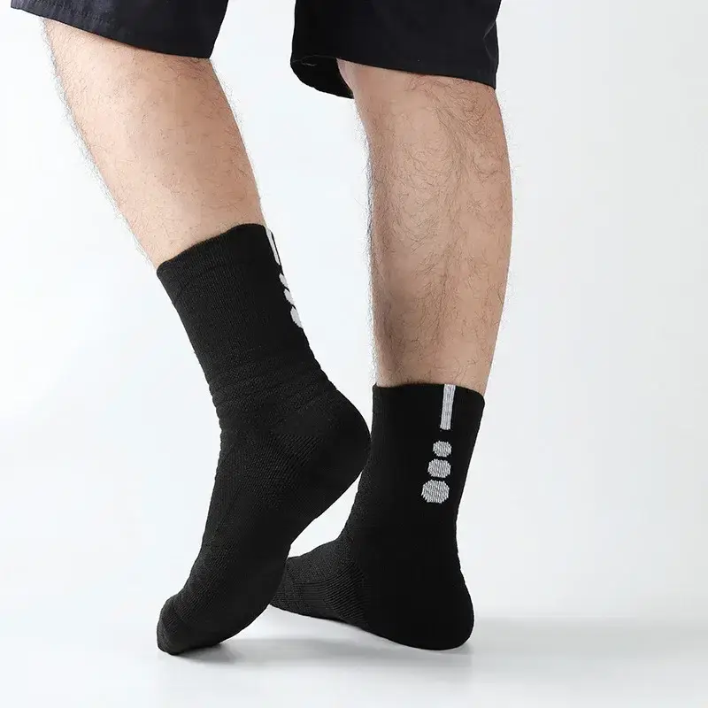Thumbnail: 1/3 Pairs Anti-slip Football Socks Men Cotton Sock Short Long Tube Soccer Basket