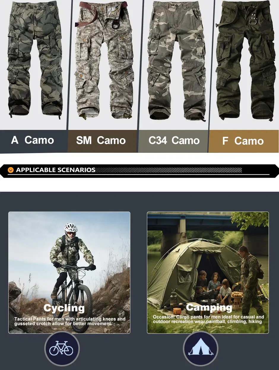 Miniature : Pantalon cargo camouflage tactique