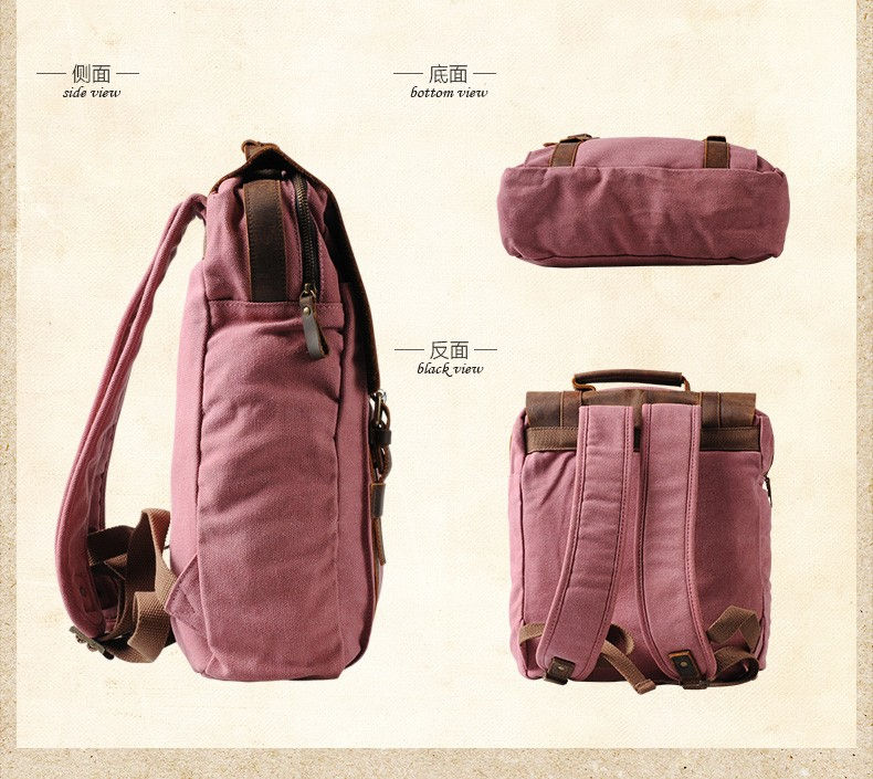 Miniatura: Mochila de lona y cuero