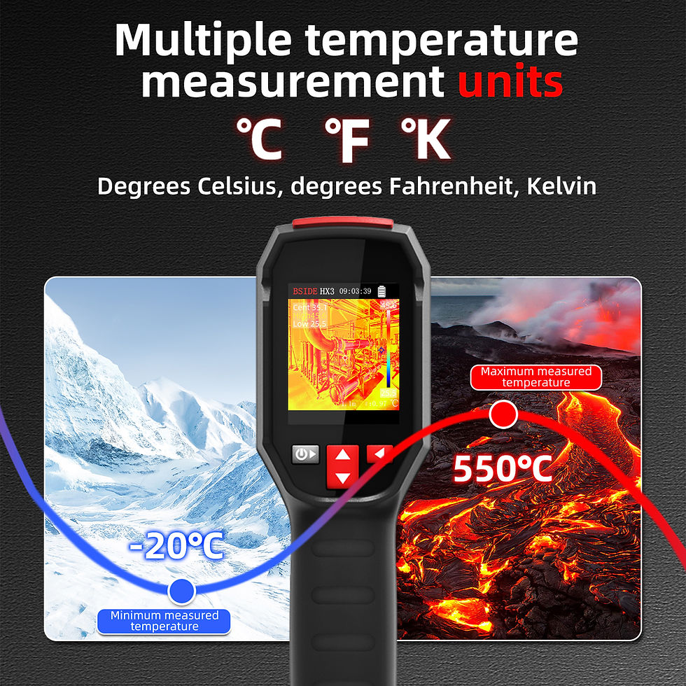 Miniatura: Cámara termográfica portátil industrial BSIDE HX3-20-550C con resolución HD y PCB