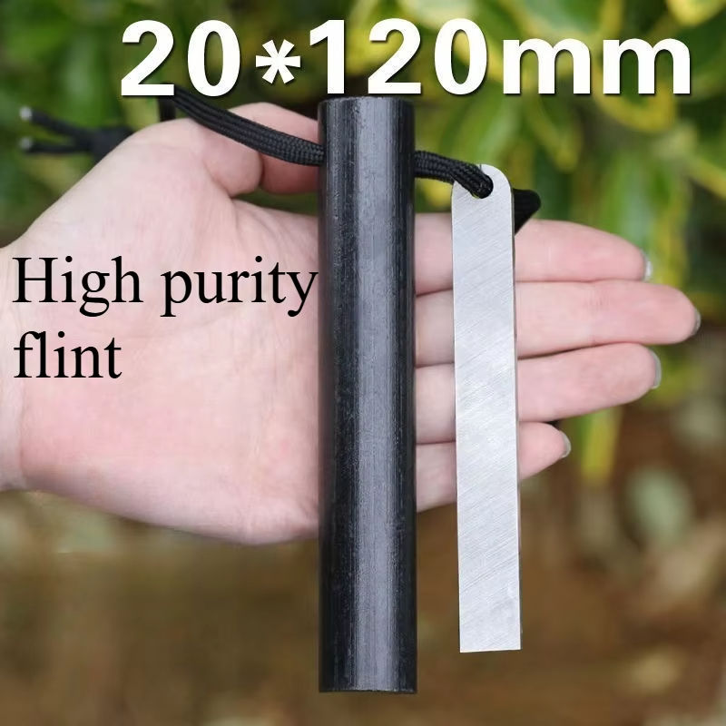 Miniatura: Raspador HSS de 20*120 mm, pedernal extragrueso grande para exteriores, encendedor de fuego de supervivencia/emergencia.