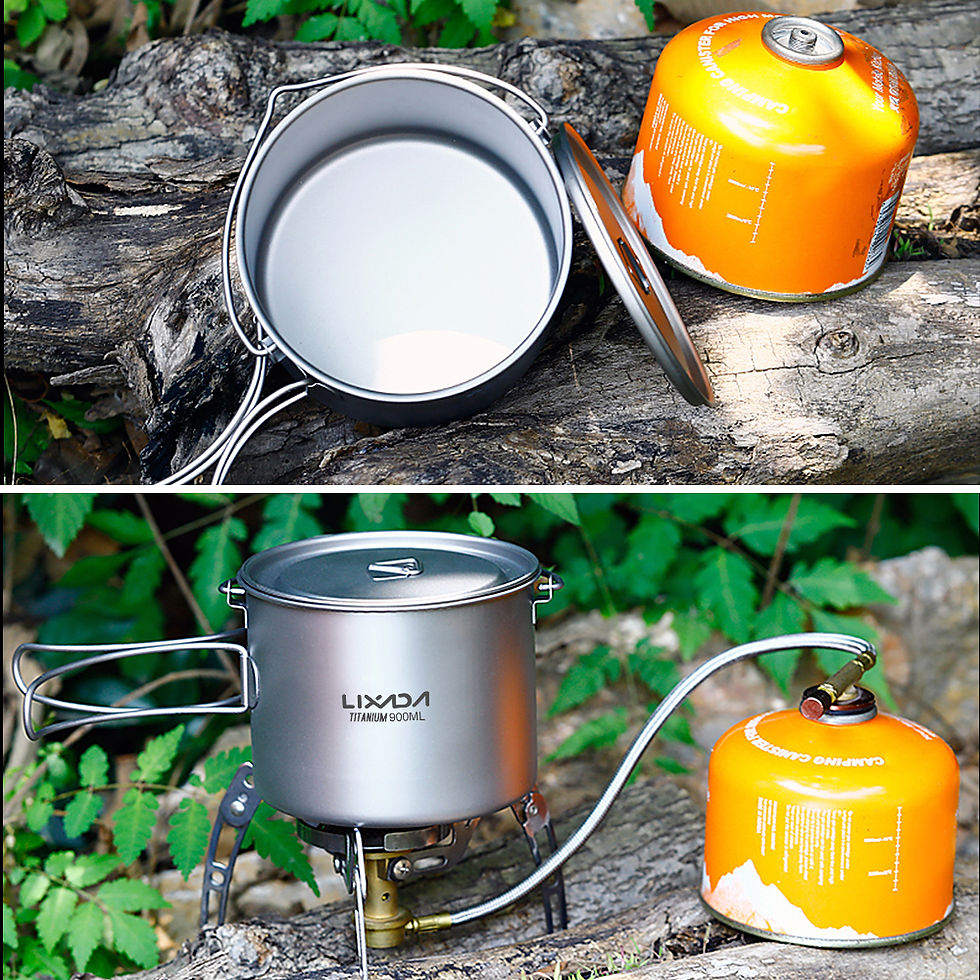Miniatura: Lixada Titanium Taza Pot Ultraligera Portátil Taza Colgante con Tapa y Plegable