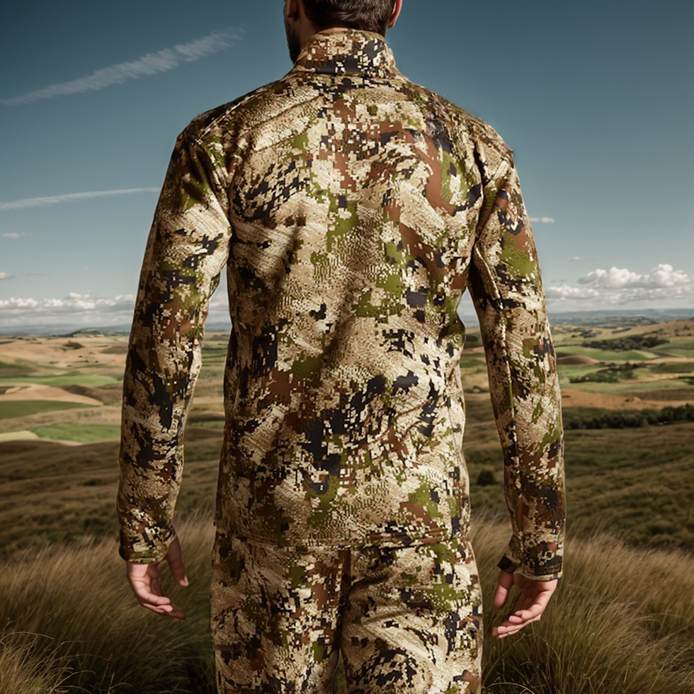Miniatura: Chaqueta de caza de camuflaje con pantalones para exteriores. Chaqueta Traverse.