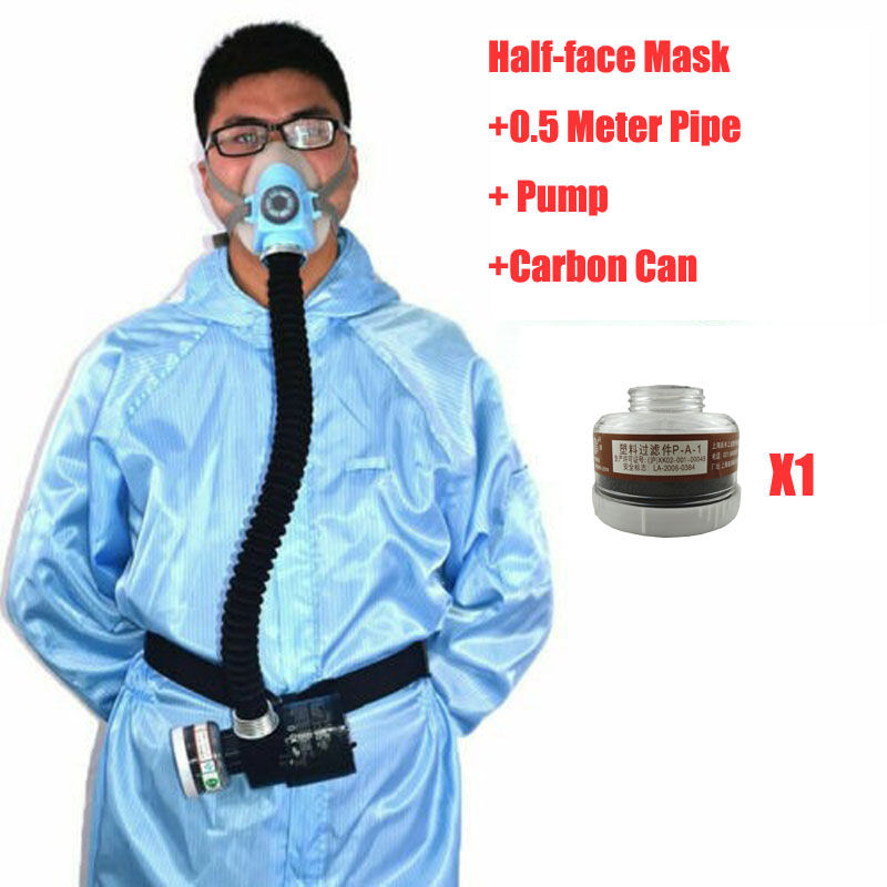 Miniatura: Sistema de respiración para máscara de gas facial completa con flujo de aire constante eléctrico de protección.