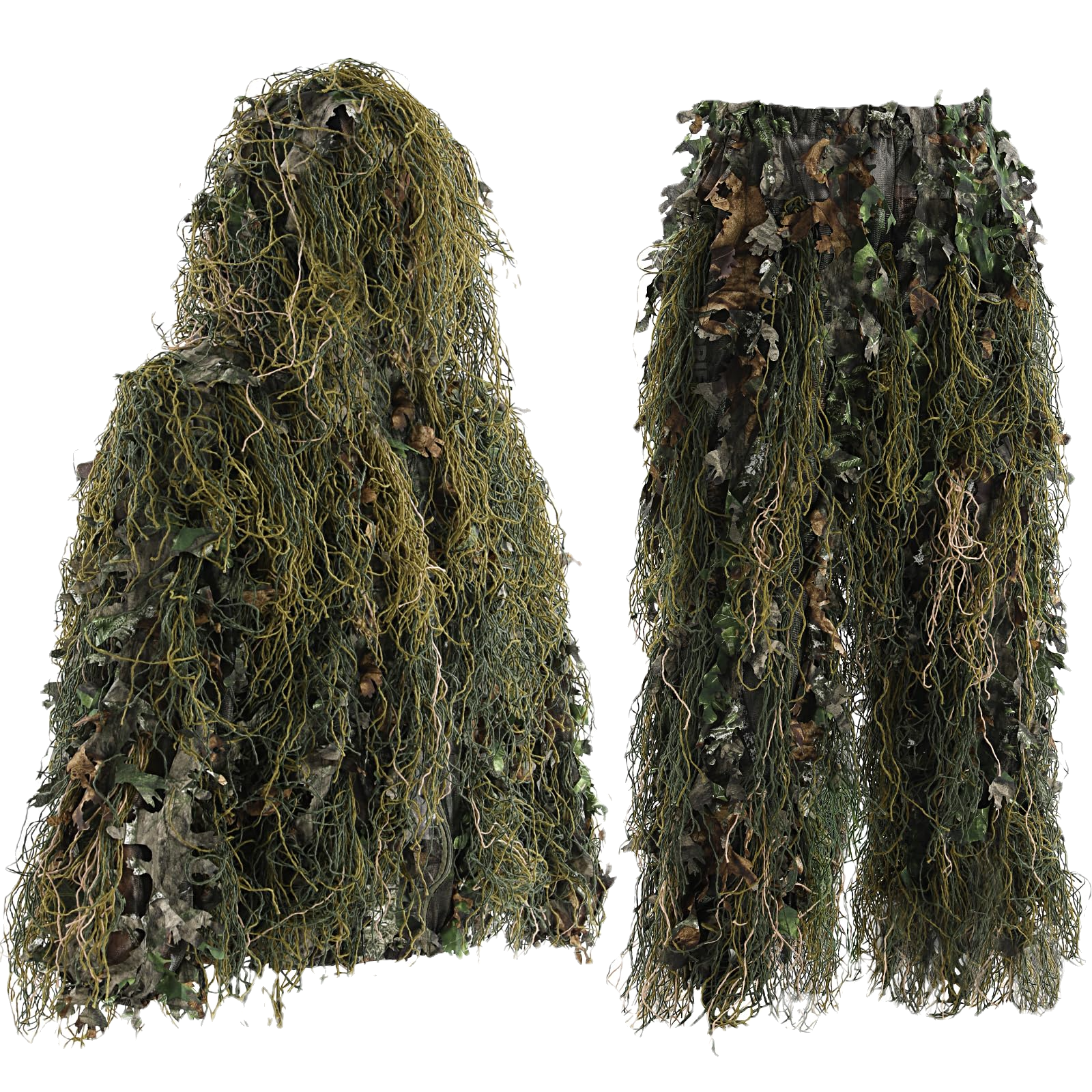 Traje Ghillie JOAXOR, Trajes de caza Gilly, Pantalones, Mono de camuflaje 3D con estampado de hojas.