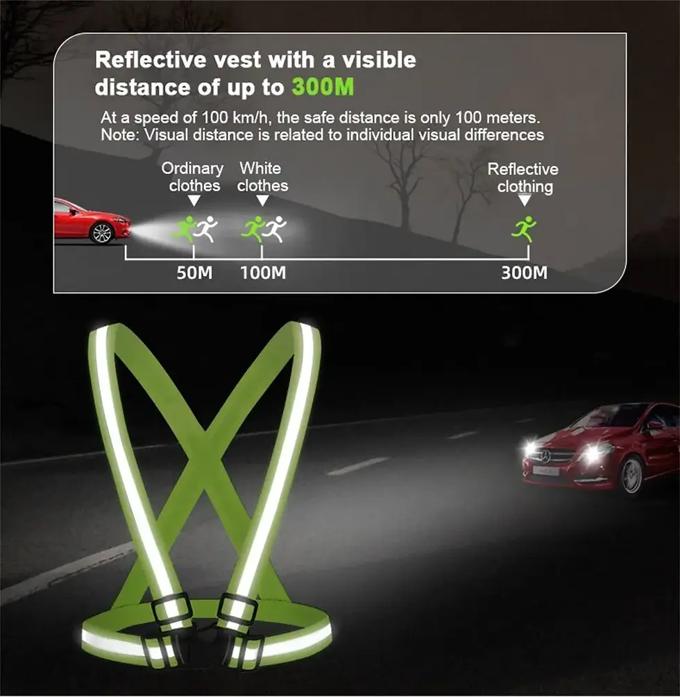 Miniature : Gilets de sécurité réglables pour la marche nocturne, gilets réfléchissants légers et ajustables pour l'extérieur