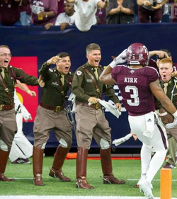 Brother Sterlen Shafer (second from the left) Celebrates Christian Kirks Touchdown
