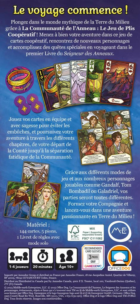 Miniature : LE SEIGNEUR DES ANNEAUX La communauté de l'anneau (jeu de plis coopératif)