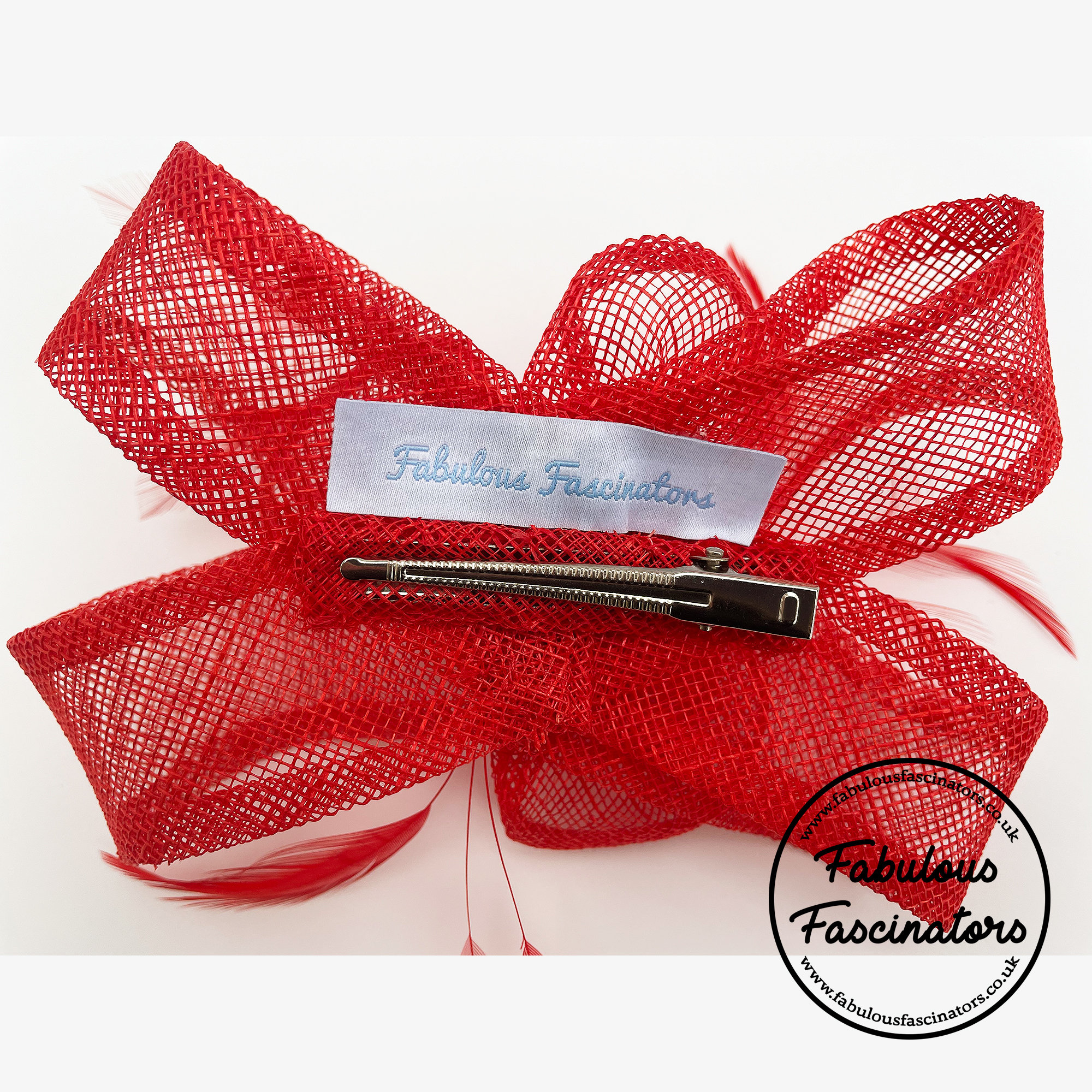Small red fascinator clearance