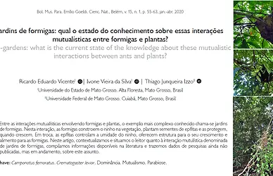 Artigo publicado  "Jardins de formigas: qual o estado do conhecimento sobre essas interações mutualisticas entre formigas e plantas?