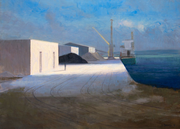 Le secret des Docks, huile sur toile,100x73cm, 2022 