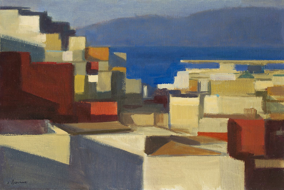 Les hauteurs de Tetouan, huile sur toile, 50x35cm