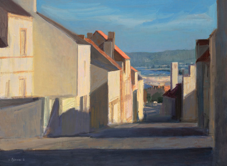 Vers le port, huile sur toile,73x54cm, 2022