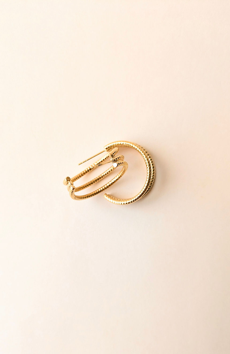 Thumbnail: Tanara Solara Gold Hoops- Anti Tarnish