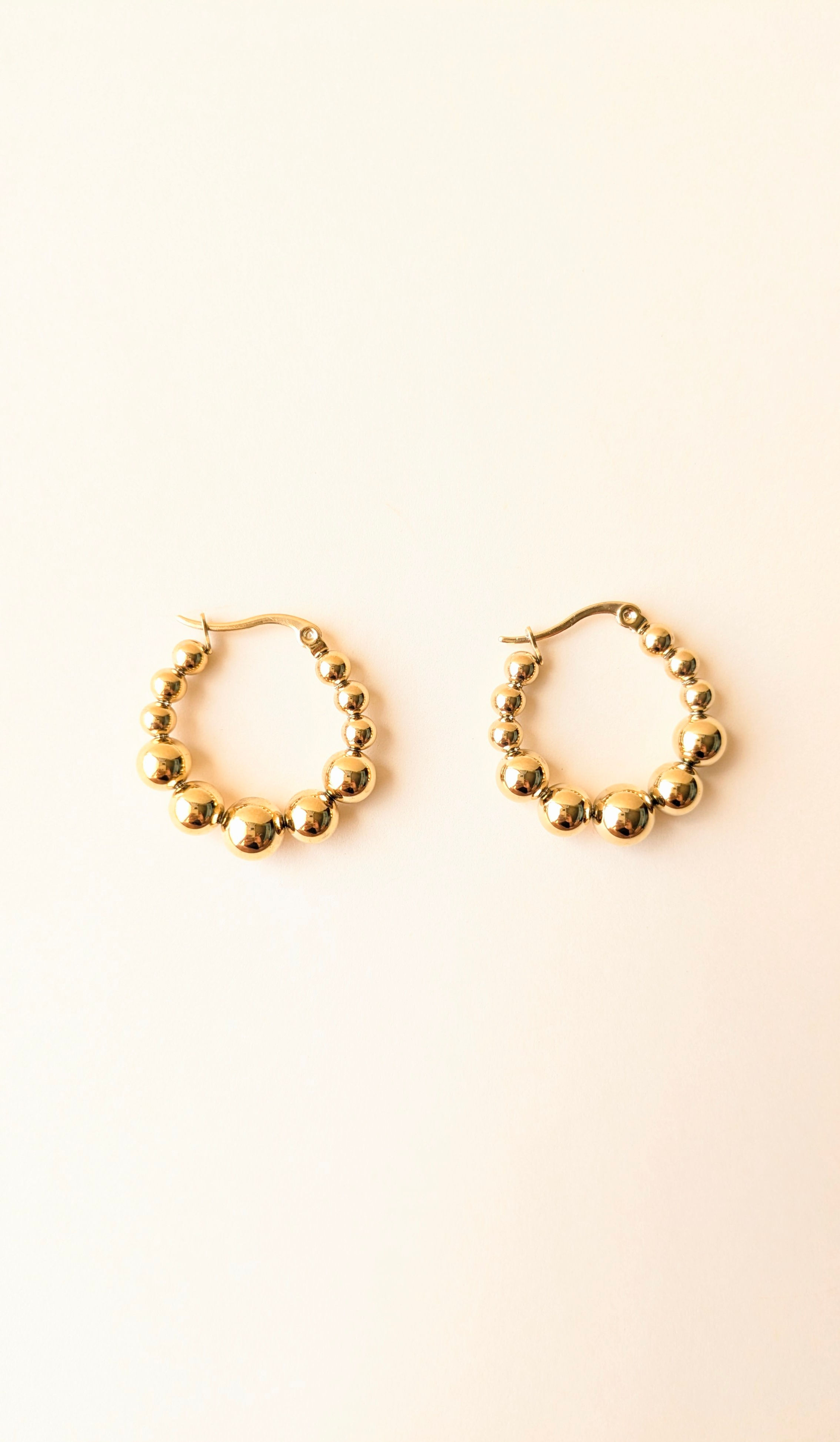 Tanara Beaded Hoops- Anti Tarnish