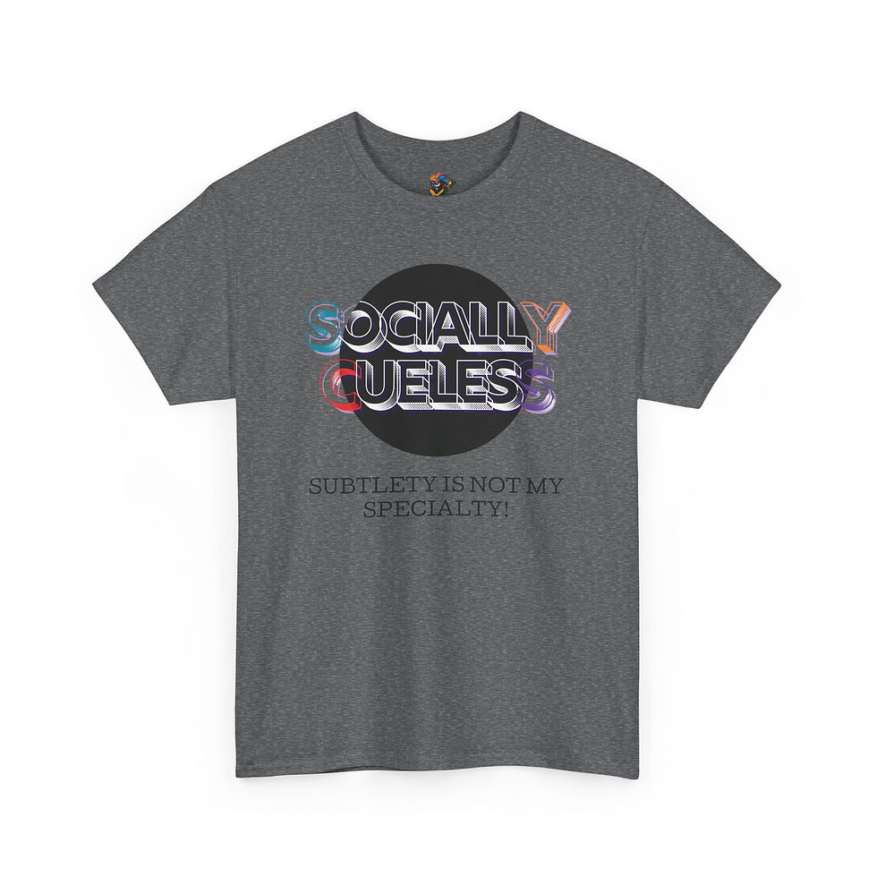 Thumbnail: "Socially Cueless"Unisex Heavy Cotton Tee