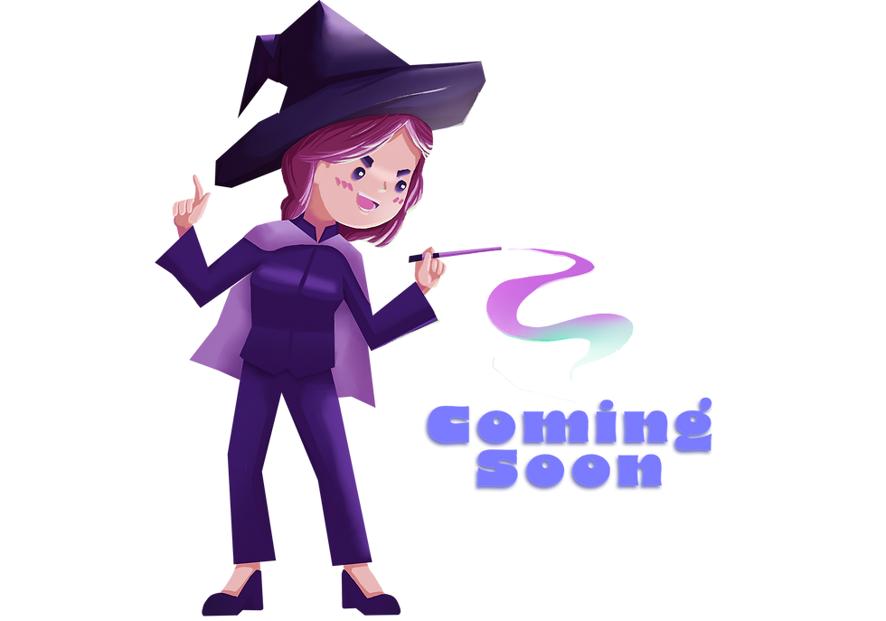Halloween Witch Girl Holding Wand Stirring Glowing Green Magic.png