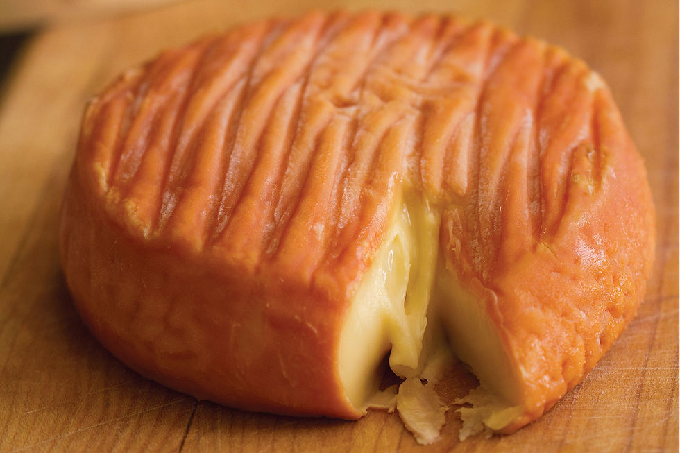 Franse Époisses‑kaas uit Bourgondië, romig en intens van smaak, geserveerd bij bistro Madame Georgette in Venlo.