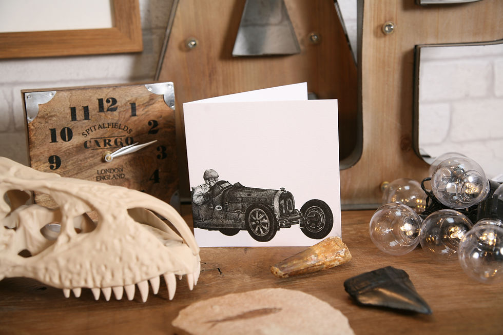 Thumbnail: Vintage Bugatti Racing Car greetings card