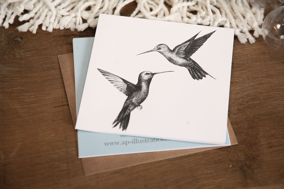 Thumbnail: Humming Birds Greetings Card
