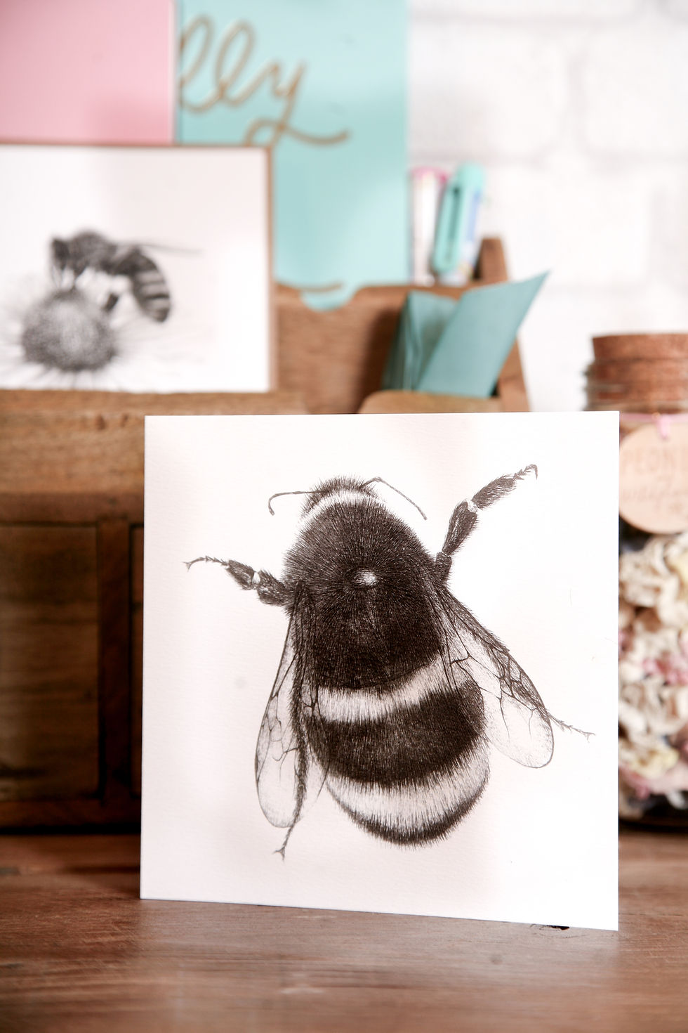 Thumbnail: Fuzzy Bumble Bee Greetings Card