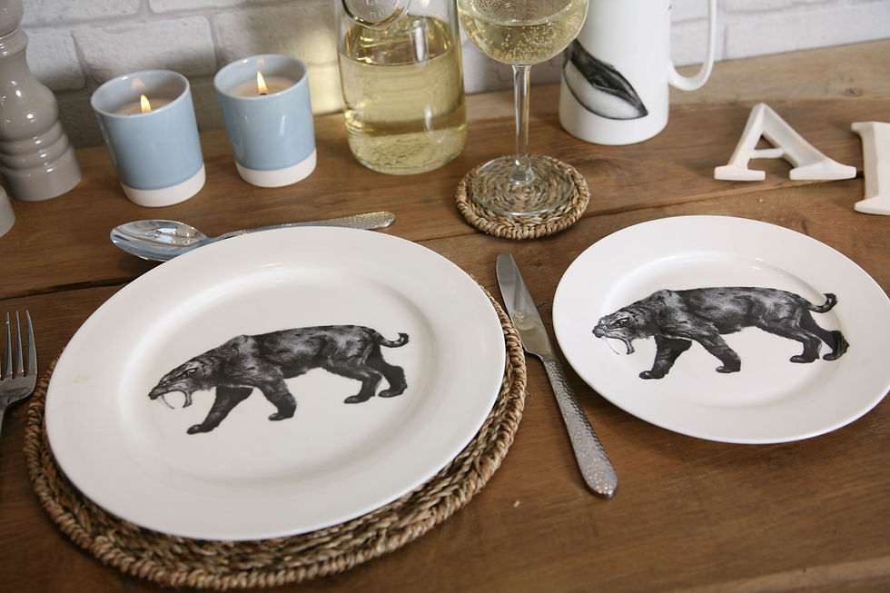 Thumbnail: Sabre tooth tiger fine bone china plates