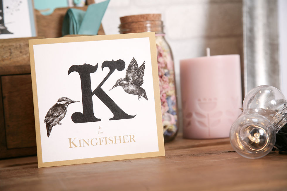 Thumbnail: K is for Kingfisher Greetings Card