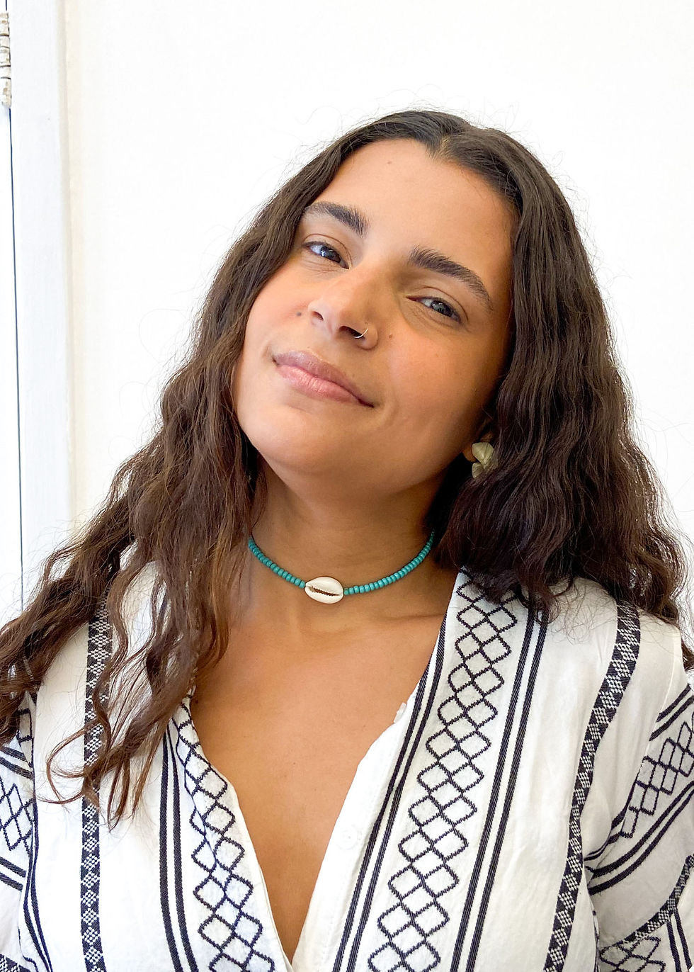 uso choker buzios turquesa ateliah feita para colorir