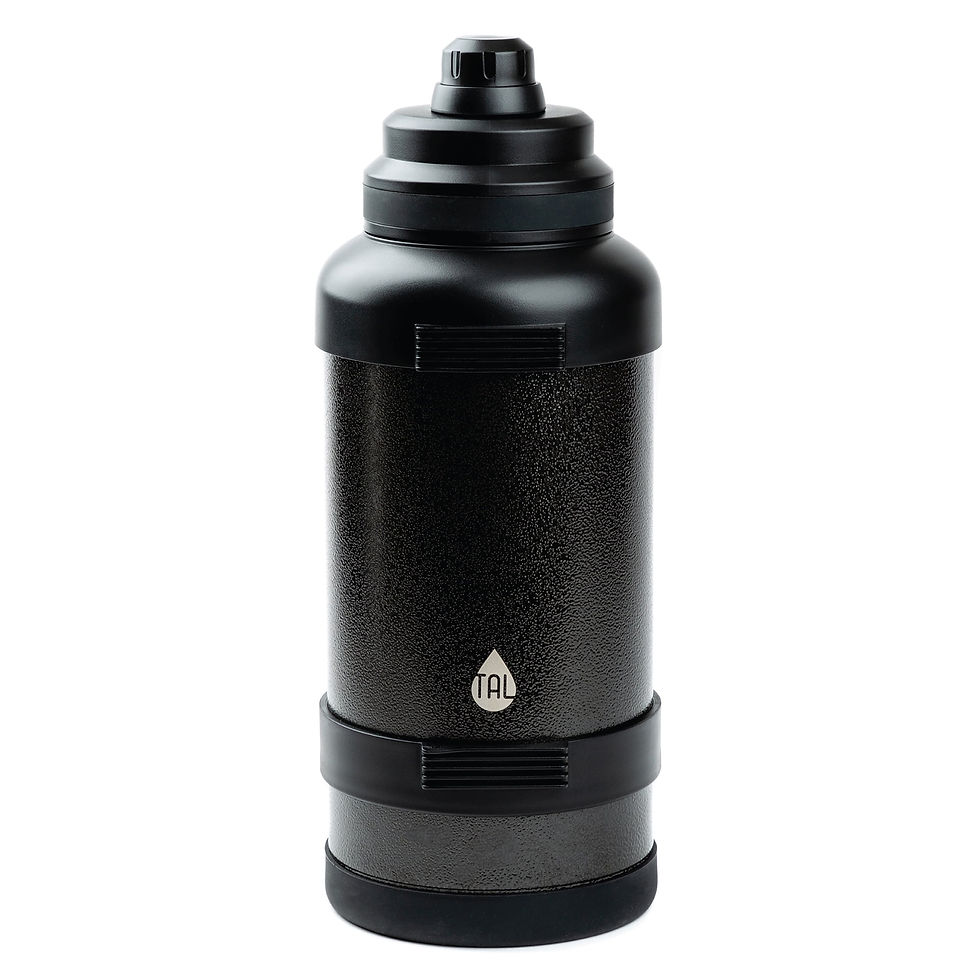TAL 3 Liter Stainless Steel Zeus Black Water Bottle with Leak-Proof Lid, Black