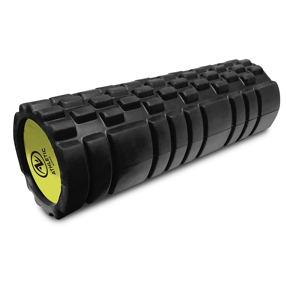Athletic Works Firm Deep Tissue Foam Roller, Black, 18 in x 5.5 in, Hollow Core