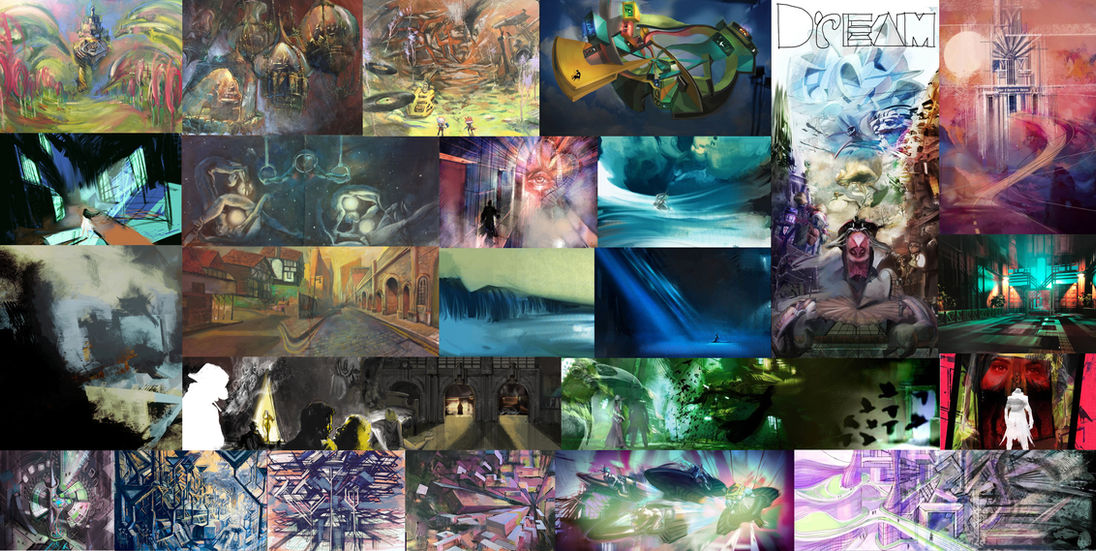 A selection of Kareem's Surreal dreamy concept art.