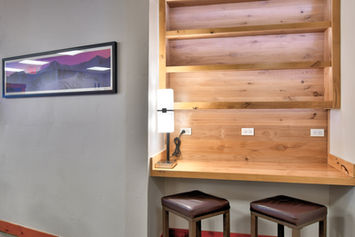 Guest Work station in the lobby of The Wedgewood Lodge Breckenridge Colorado
