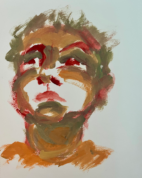 self portrait sketch acrylic